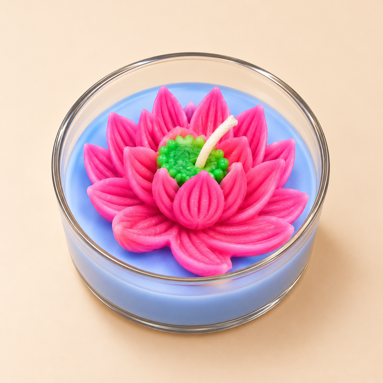 Lotus Jumbo Tealight Candle Pack of 3 – Pink Lotus Flower Scented Candles for Diwali Décor, Pooja & Festive Gifting