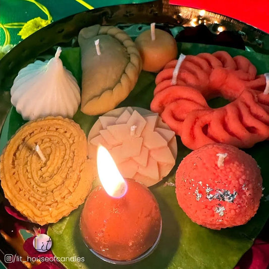 Mithai Platter Candles (Box of 8 Mithai Candles)