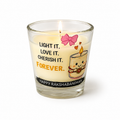 Forever Bandhan Jar hand-poured soy wax Rakhi candle in clear glass jar