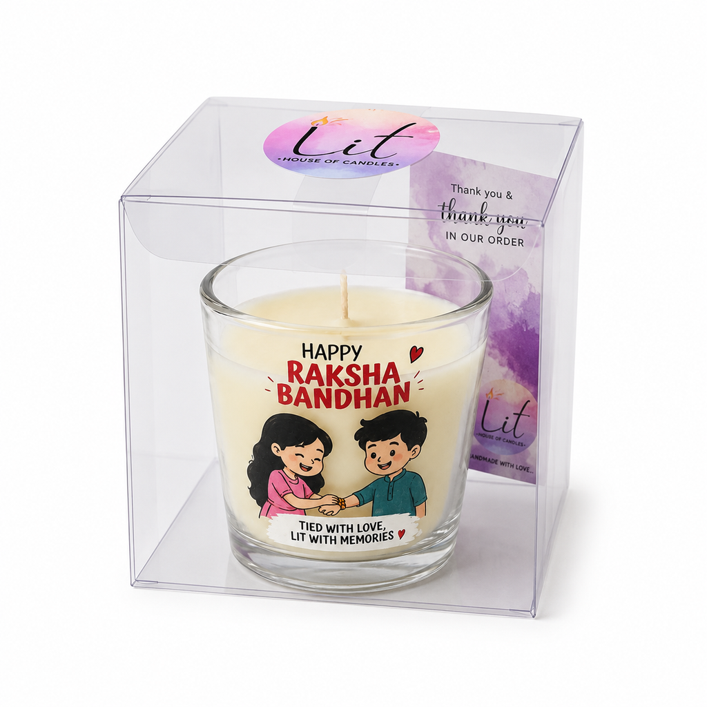 Bandhan Glow Jar candle in gift-ready packaging with thank-you card