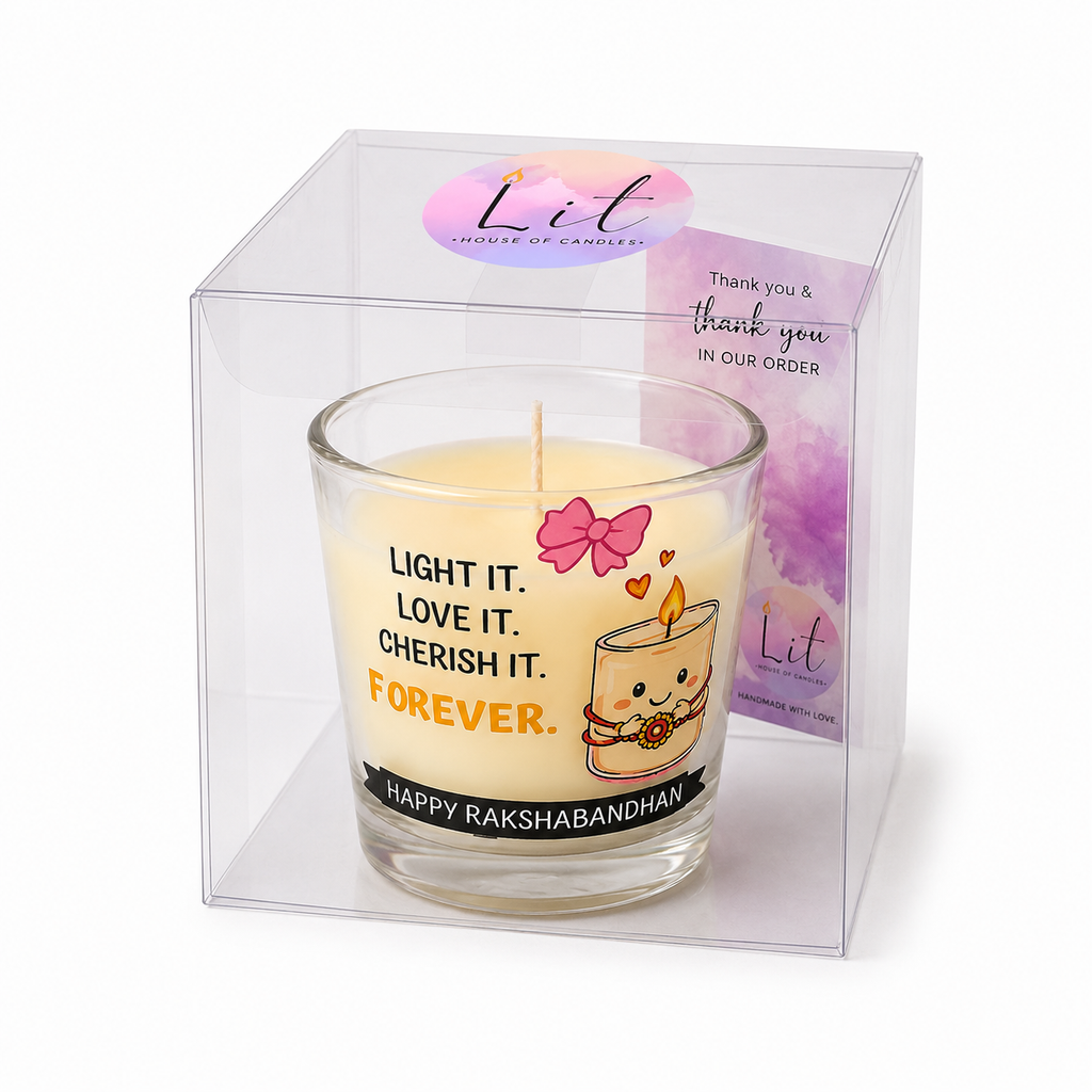 Forever Bandhan Jar candle in gift-ready packaging with thank-you card