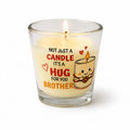 A Hug for Bhai Jar hand-poured soy wax Rakhi candle in clear glass jar
