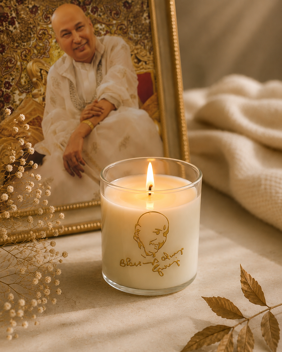 Guruji's Blessing candle in gift-ready packaging box