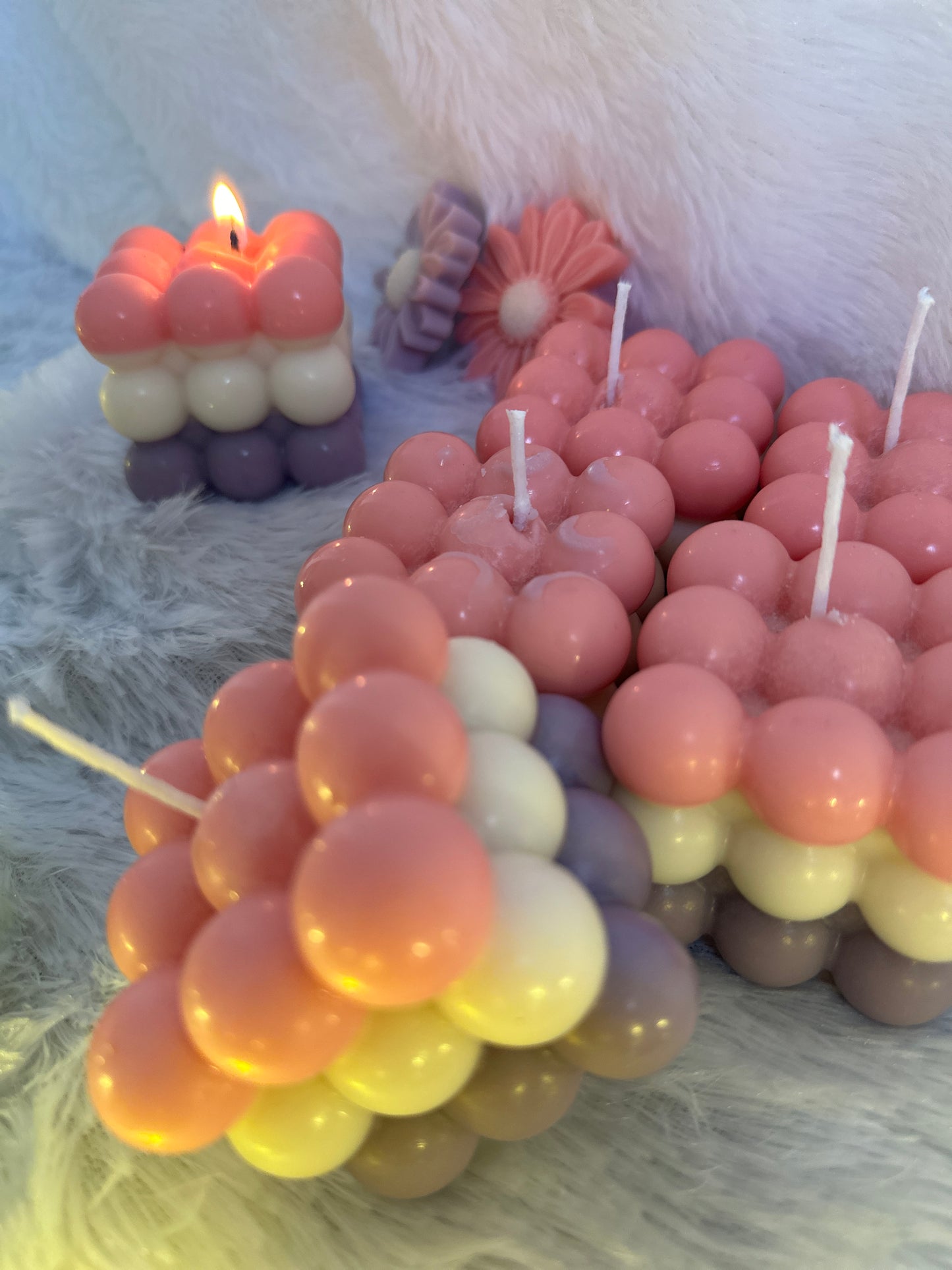 Bubble Candle With Pastel Colors (Scented Candles)