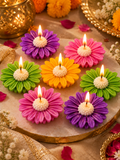 Floating Daisy Flower Scented Soy Wax Candle ( Pack of 7)