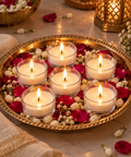 Premium Scented Glass Tealight Candles Set of 6 (Crystal Clear Soy Wax Tealight Candles for Home Decor and Festive Gifting)
