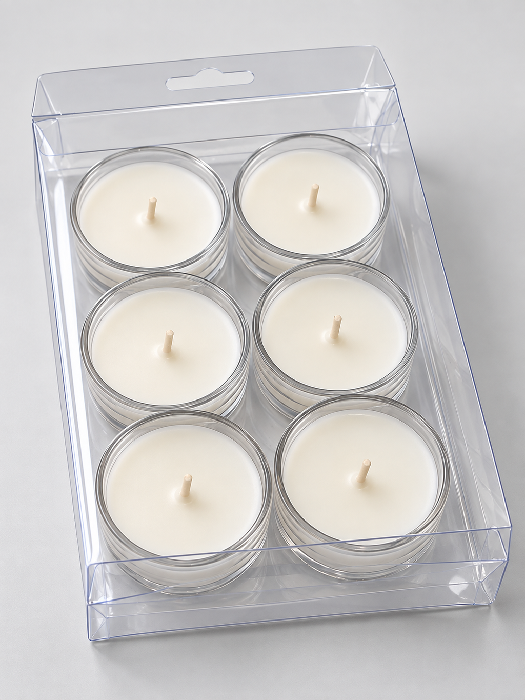 Premium Scented Glass Tealight Candles Set of 6 (Crystal Clear Soy Wax Tealight Candles for Home Decor and Festive Gifting)