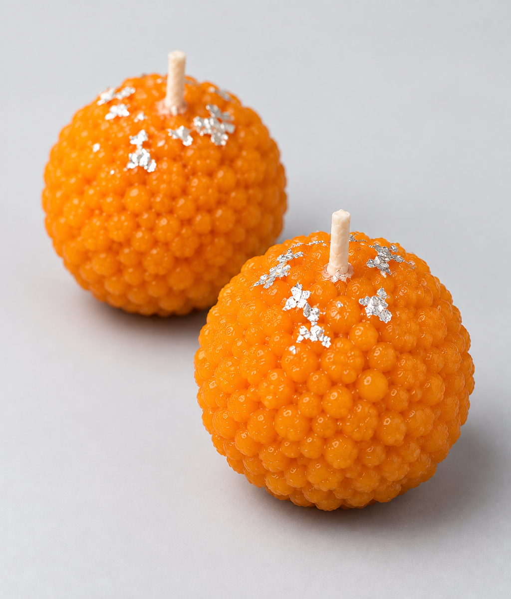 Scented Motichoor Ladoo Candle Pack of 9 - Traditional Festive Soy Wax Ladoo Candles for Diwali Decor and Gifting